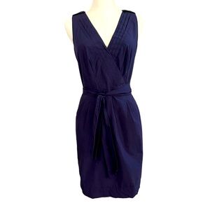 Banana Republic Navy Sleeveless Wrap Sheath Dress
